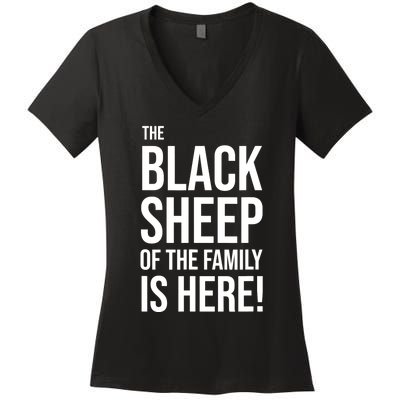 Funny Holiday Family Function, Black Sheep of the Family Women's V-Neck T-Shirt