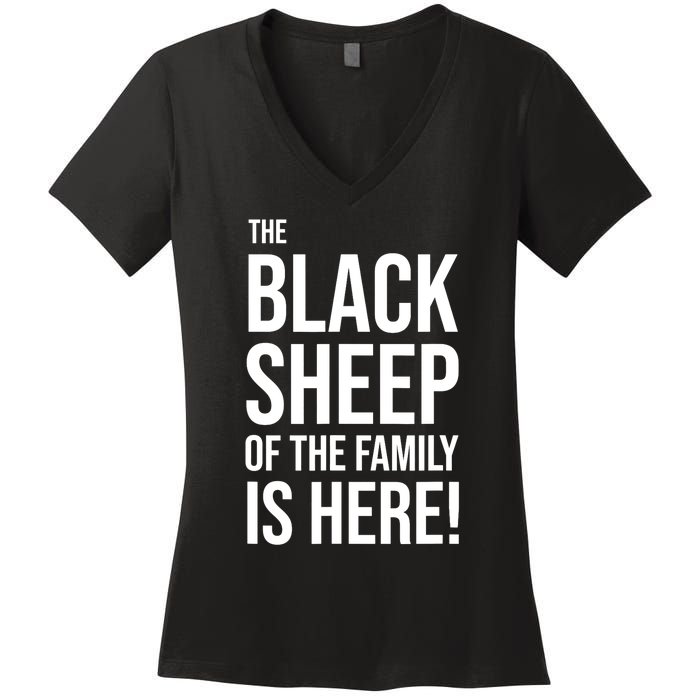 Funny Holiday Family Function, Black Sheep of the Family Women's V-Neck T-Shirt