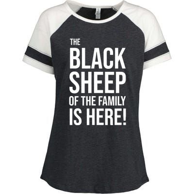 Funny Holiday Family Function, Black Sheep of the Family Enza Ladies Jersey Colorblock Tee