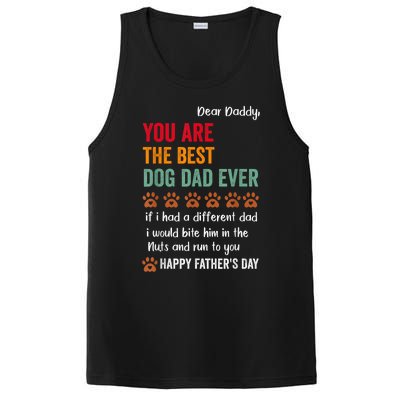 Funny Happy Fathers Day From Dog Treats To Dad Quote Fathers Day Paw Dog Dad PosiCharge Competitor Tank