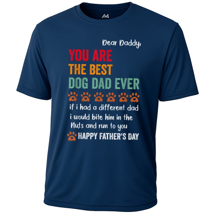 Funny Happy Fathers Day From Dog Treats To Dad Quote Fathers Day Paw Dog Dad Cooling Performance Crew T-Shirt