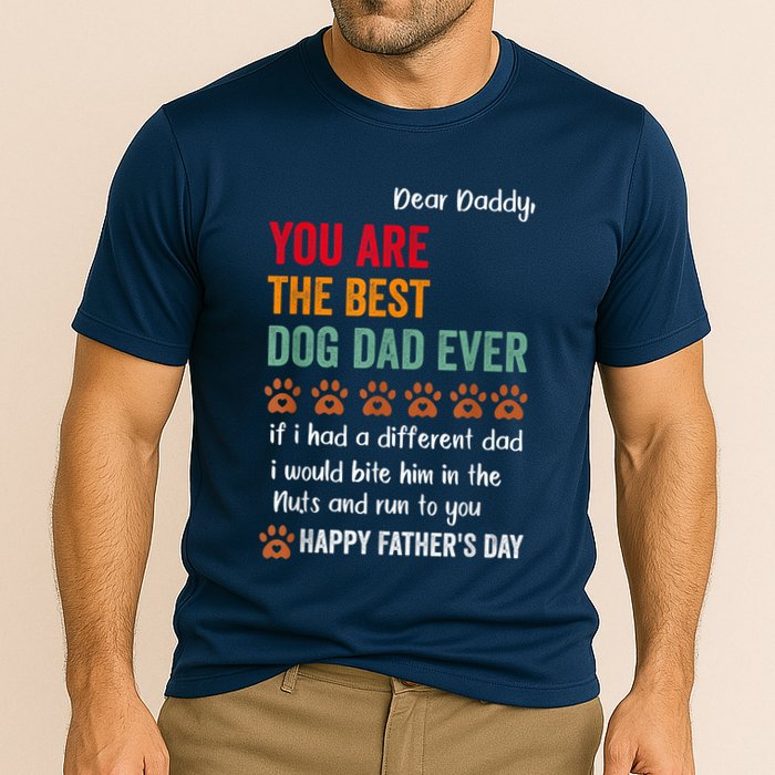 Funny Happy Fathers Day From Dog Treats To Dad Quote Fathers Day Paw Dog Dad Cooling Performance Crew T-Shirt