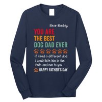 Funny Happy Fathers Day From Dog Treats To Dad Quote Fathers Day Paw Dog Dad Long Sleeve Shirt