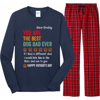 Funny Happy Fathers Day From Dog Treats To Dad Quote Fathers Day Paw Dog Dad Long Sleeve Pajama Set