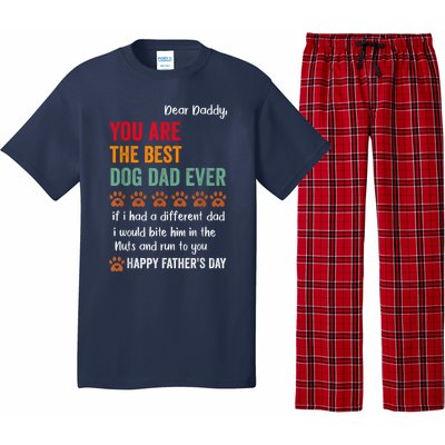 Funny Happy Fathers Day From Dog Treats To Dad Quote Fathers Day Paw Dog Dad Pajama Set