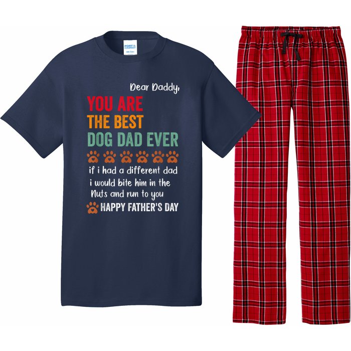 Funny Happy Fathers Day From Dog Treats To Dad Quote Fathers Day Paw Dog Dad Pajama Set