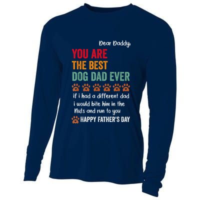 Funny Happy Fathers Day From Dog Treats To Dad Quote Fathers Day Paw Dog Dad Cooling Performance Long Sleeve Crew