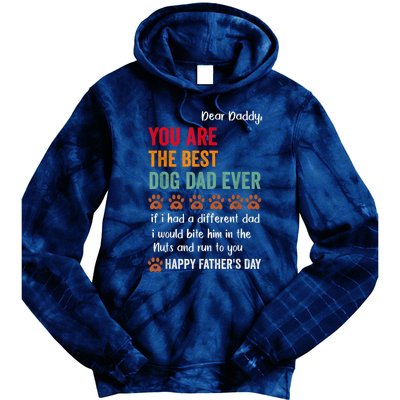 Funny Happy Fathers Day From Dog Treats To Dad Quote Fathers Day Paw Dog Dad Tie Dye Hoodie