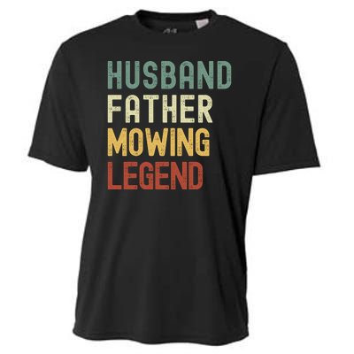 Funny Husband Father Mowing Legend Lawn Care Funny Mower Cooling Performance Crew T-Shirt