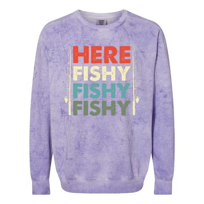 Fish Hunting Fishing Fishrod Fisherman Colorblast Crewneck Sweatshirt