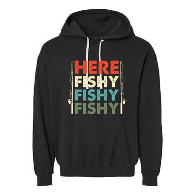 Fish Hunting Fishing Fishrod Fisherman Garment-Dyed Fleece Hoodie