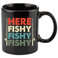 Fish Hunting Fishing Fishrod Fisherman 11oz C Handle Ceramic Mug