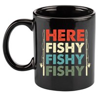 Fish Hunting Fishing Fishrod Fisherman 11oz C Handle Ceramic Mug