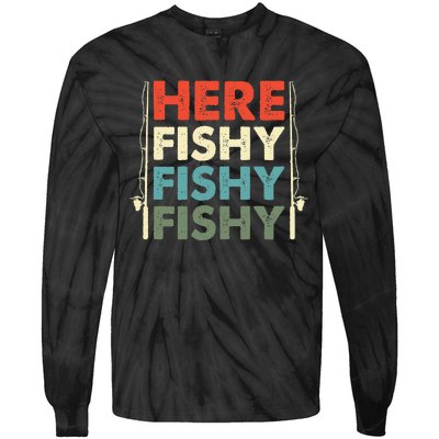 Fish Hunting Fishing Fishrod Fisherman Tie-Dye Long Sleeve Shirt