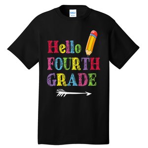 Funny Hello Fourth Grade Funny Back To The School Tall T-Shirt