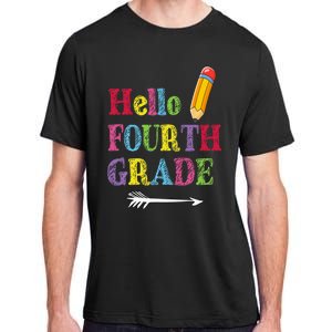 Funny Hello Fourth Grade Funny Back To The School Adult ChromaSoft Performance T-Shirt