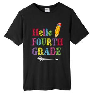 Funny Hello Fourth Grade Funny Back To The School Tall Fusion ChromaSoft Performance T-Shirt