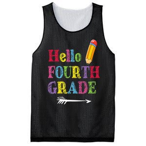 Funny Hello Fourth Grade Funny Back To The School Mesh Reversible Basketball Jersey Tank