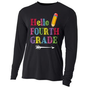 Funny Hello Fourth Grade Funny Back To The School Cooling Performance Long Sleeve Crew