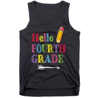 Funny Hello Fourth Grade Funny Back To The School Tank Top