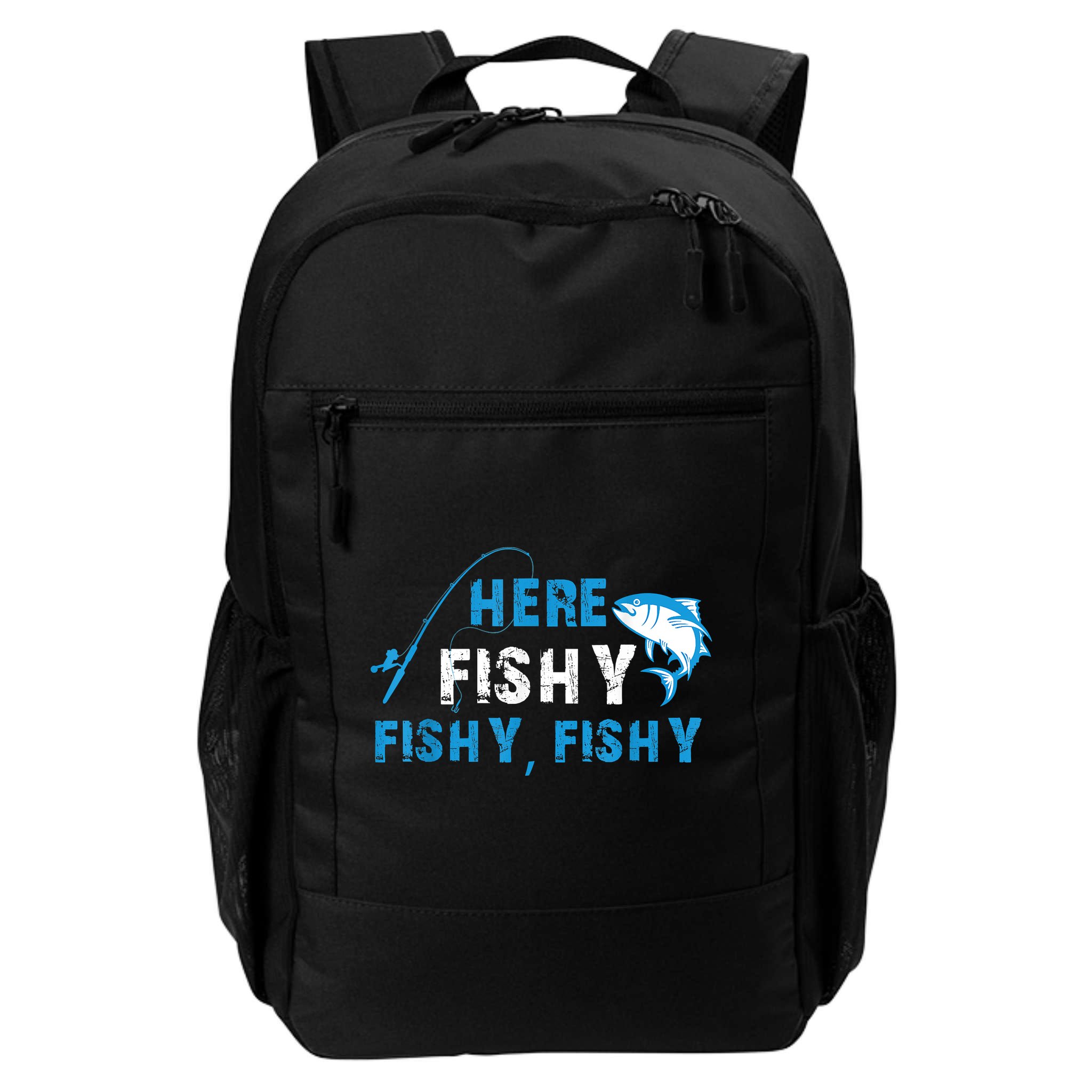 Funny Here Fishy Fishy Fishy Shirt Fish Hunting Fishing Fishrod Fisherman Backpack