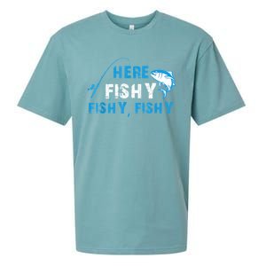 Funny Here Fishy Fishy Fishy Shirt Fish Hunting Fishing Fishrod Fisherman Sueded Cloud Jersey T-Shirt