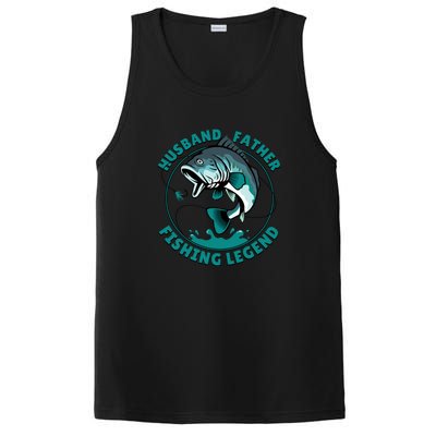 Funny Husband, Father, Fishing Legend Father's Day Gift PosiCharge Competitor Tank