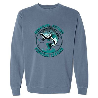 Funny Husband, Father, Fishing Legend Father's Day Gift Garment-Dyed Sweatshirt