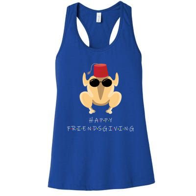 Funny Happy Friendsgiving Turkey Friends Giving Cool Gift Women's Racerback Tank