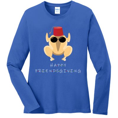 Funny Happy Friendsgiving Turkey Friends Giving Cool Gift Ladies Long Sleeve Shirt