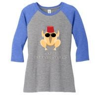 Funny Happy Friendsgiving Turkey Friends Giving Cool Gift Women's Tri-Blend 3/4-Sleeve Raglan Shirt