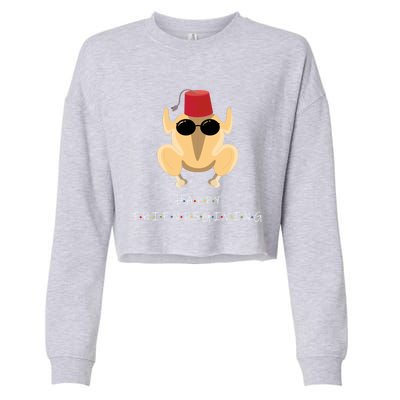 Funny Happy Friendsgiving Turkey Friends Giving Cool Gift Cropped Pullover Crew