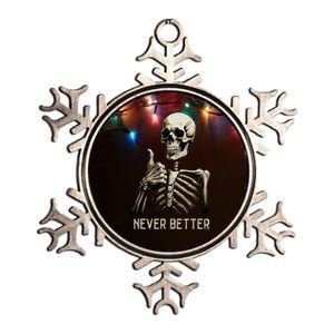 Funny Halloween For Never Better Skeleton Metallic Star Ornament