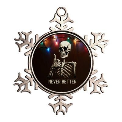 Funny Halloween For Never Better Skeleton Metallic Star Ornament