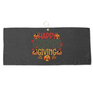 Funny Happy Friendsgiving Great Gift Turkey Friends Giving Meaningful Gift Large Microfiber Waffle Golf Towel