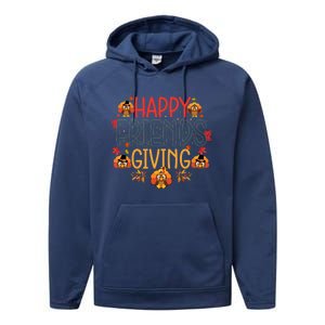 Funny Happy Friendsgiving Great Gift Turkey Friends Giving Meaningful Gift Performance Fleece Hoodie