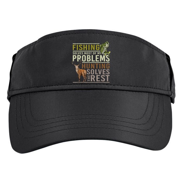 Funny Hunting Fishing Solves Most Of My Problems Gift Adult Drive Performance Visor