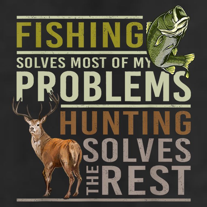 Funny Hunting Fishing Solves Most Of My Problems Gift Golf Towel