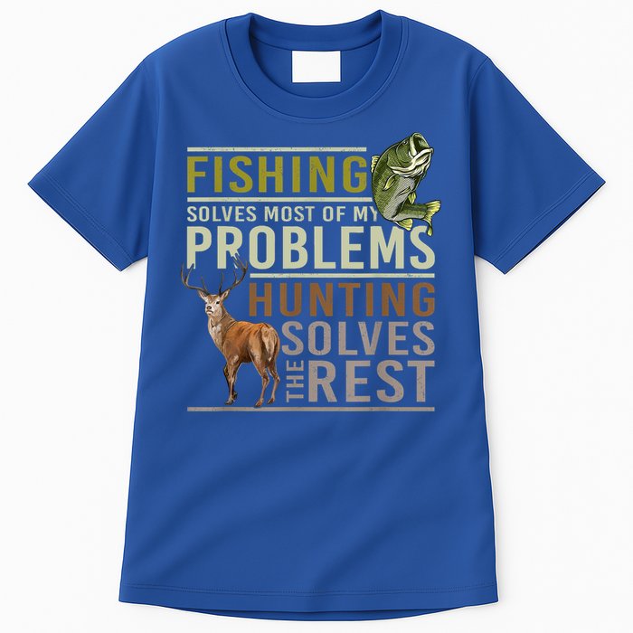 Funny Hunting Fishing Solves Most Of My Problems Gift Tall T-Shirt