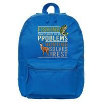 Funny Hunting Fishing Solves Most Of My Problems Gift 16 in Basic Backpack
