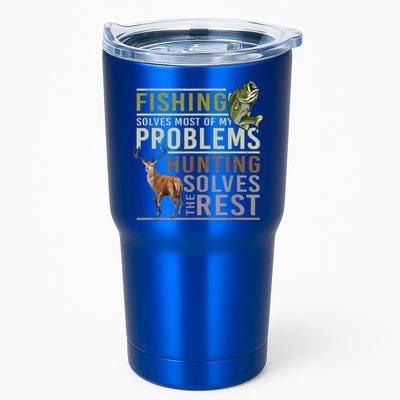 Funny Hunting Fishing Solves Most Of My Problems Gift Tumbler