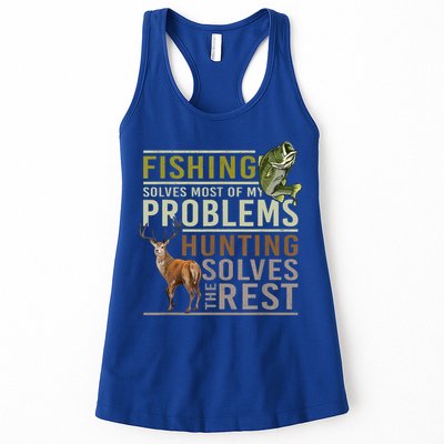 Funny Hunting Fishing Solves Most Of My Problems Gift Womens Tank Top