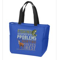 Funny Hunting Fishing Solves Most Of My Problems Gift Zip Tote Bag