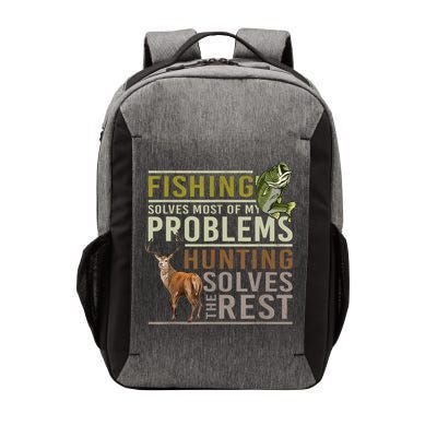 Funny Hunting Fishing Solves Most Of My Problems Gift Vector Backpack