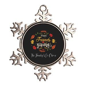 Funny Happy Friendsgiving Turkey Friends Giving Metallic Star Ornament