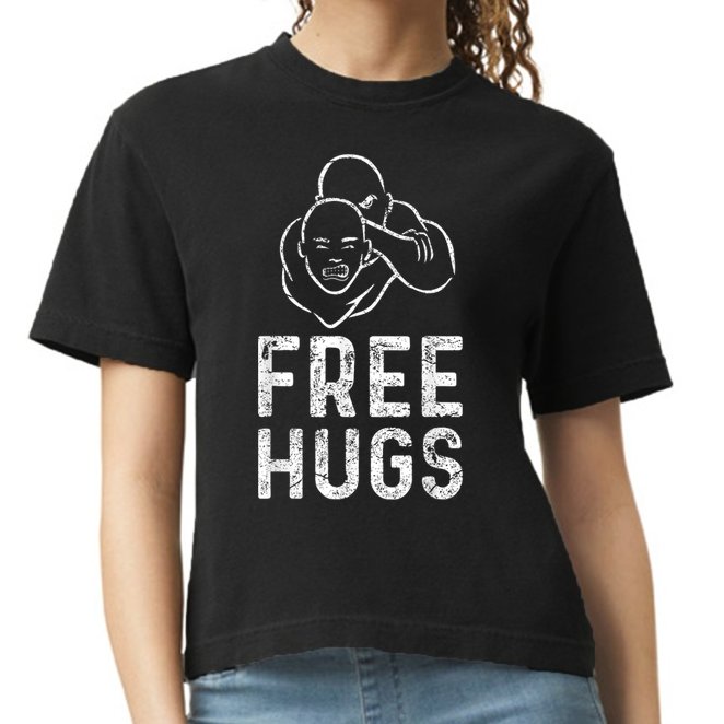 Free Hugs Funny Brazilian Jiujitsu Mma Bjj Comfort Colors Boxy T-Shirt