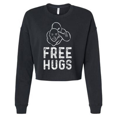 Free Hugs Funny Brazilian Jiujitsu Mma Bjj Cropped Pullover Crew