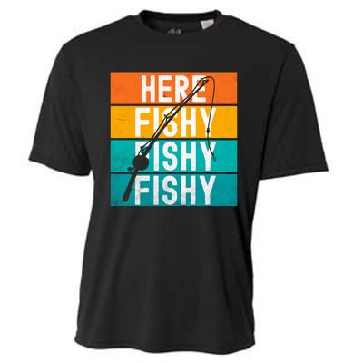 Fishing Here Fishy Cooling Performance Crew T-Shirt