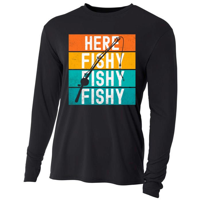 Fishing Here Fishy Cooling Performance Long Sleeve Crew