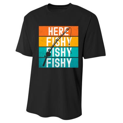 Fishing Here Fishy Performance Sprint T-Shirt